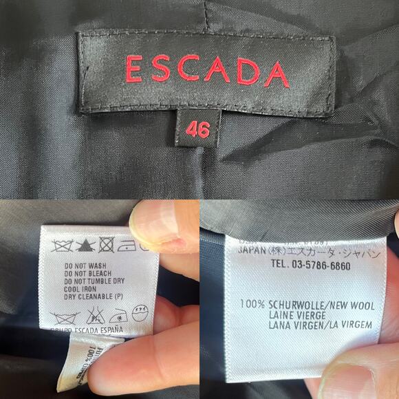 ESCADA Blazer Jacket Single Breasted Wool Career Slim Tailored 46 EUC - Picture 4 of 9